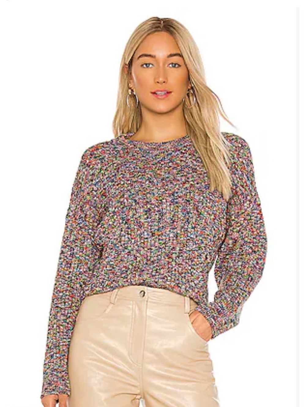 Parker Wayne Scattered Rainbow Multicolor Knit Sweater XS